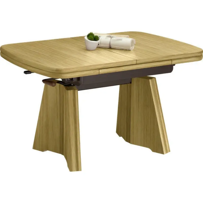 Couchtisch in Metall, Holzwerkstoff 90-131/65/56-75 cm