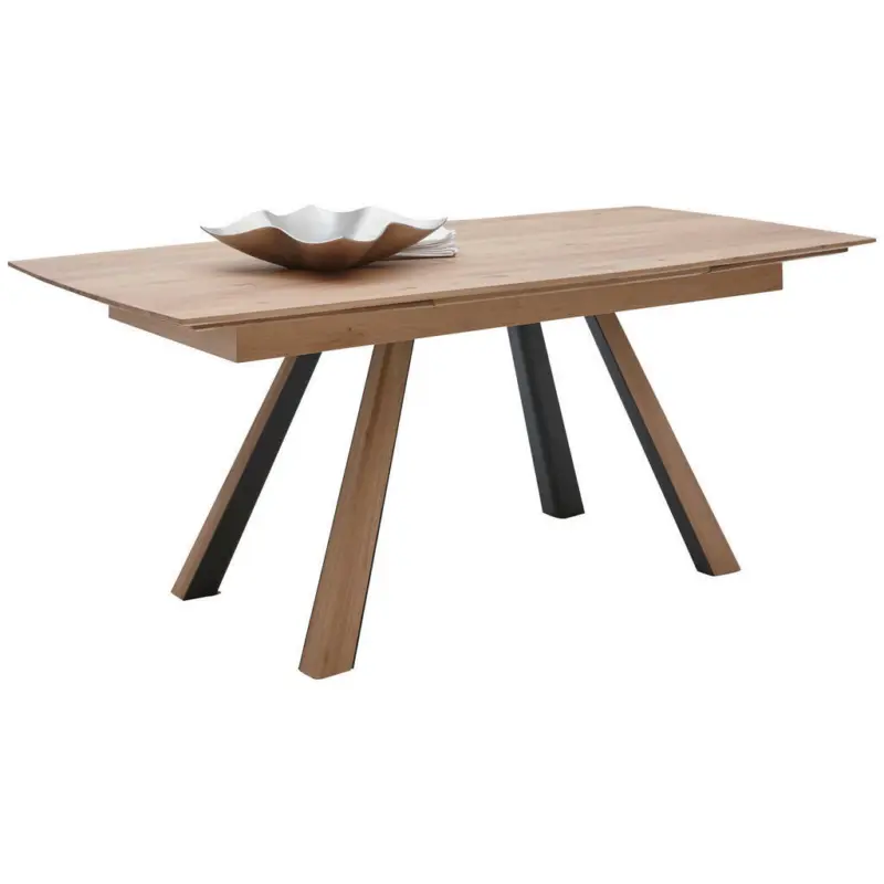 Esstisch in Holz, Metall 190-290/90/76 cm