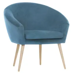 Sessel in Flachgewebe Buchefarben, Petrol