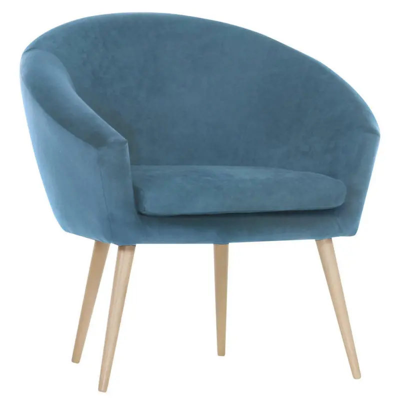 Sessel in Flachgewebe Buchefarben, Petrol