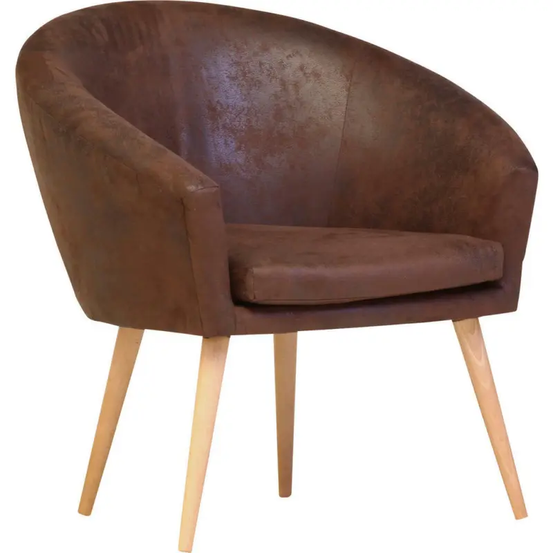 Sessel in Mikrofaser Dunkelbraun