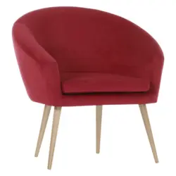 Sessel in Flachgewebe Rot, Buchefarben, Weinrot