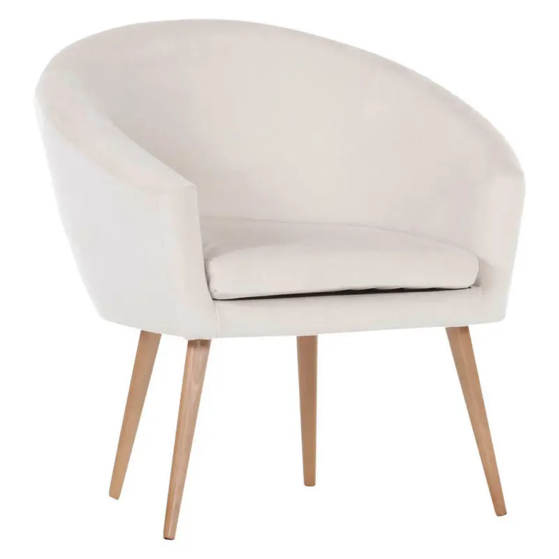 Sessel in Flachgewebe Creme