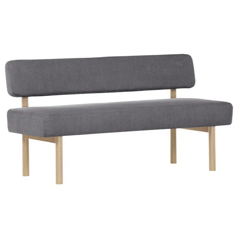 Sitzbank in Holz, Textil Anthrazit