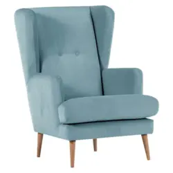 Sessel in Flachgewebe Hellblau
