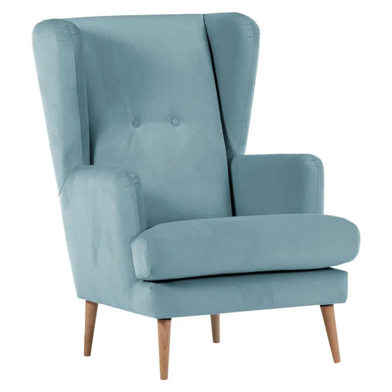 Sessel in Flachgewebe Hellblau