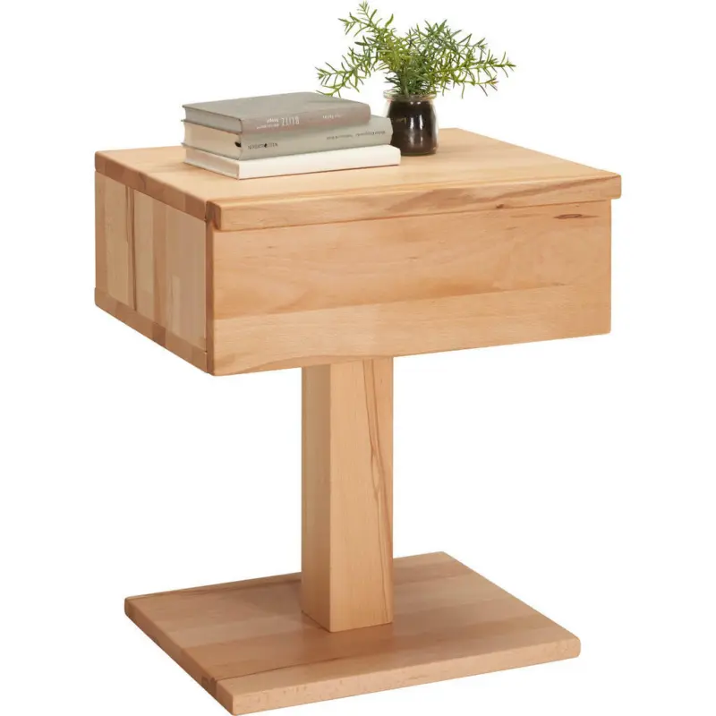 Nachtkästchen in massiv Kernbuche Buchefarben