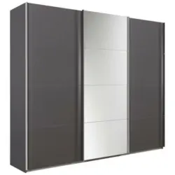 Schwebetürenschrank in Dunkelgrau