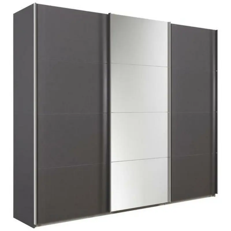 Schwebetürenschrank in Dunkelgrau