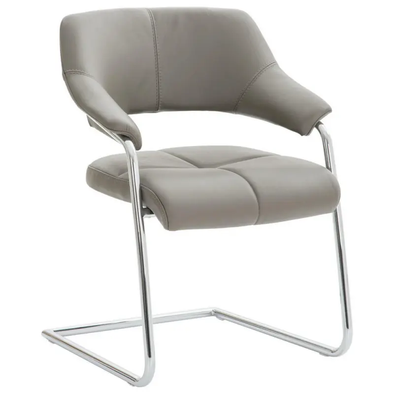 Armlehnstuhl in Stahl Echtleder pigmentiert