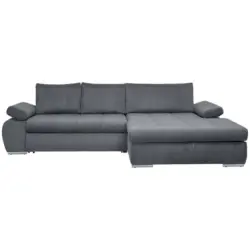 Ecksofa in Flachgewebe Grau