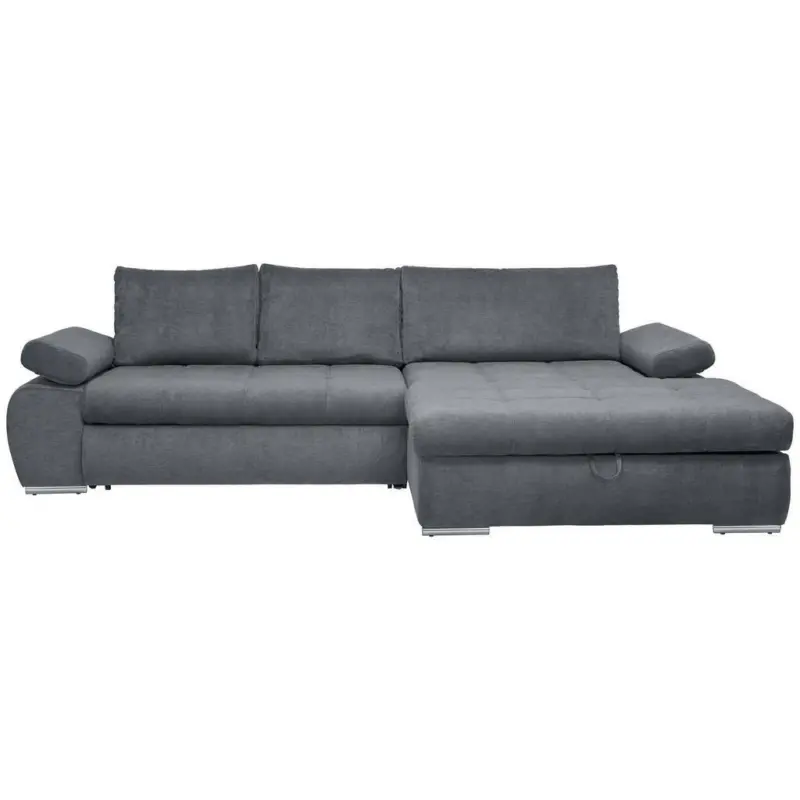 Ecksofa in Flachgewebe Grau