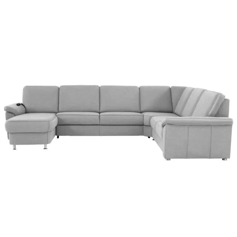 Wohnlandschaft in Flachgewebe Alufarben