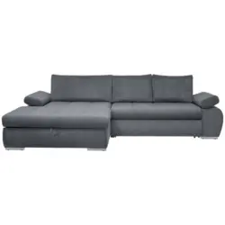 Ecksofa in Flachgewebe Grau