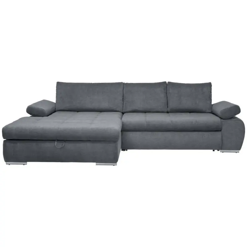 Ecksofa in Flachgewebe Grau