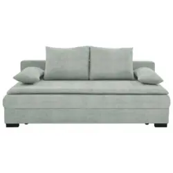 Schlafsofa in Webstoff Hellgrau