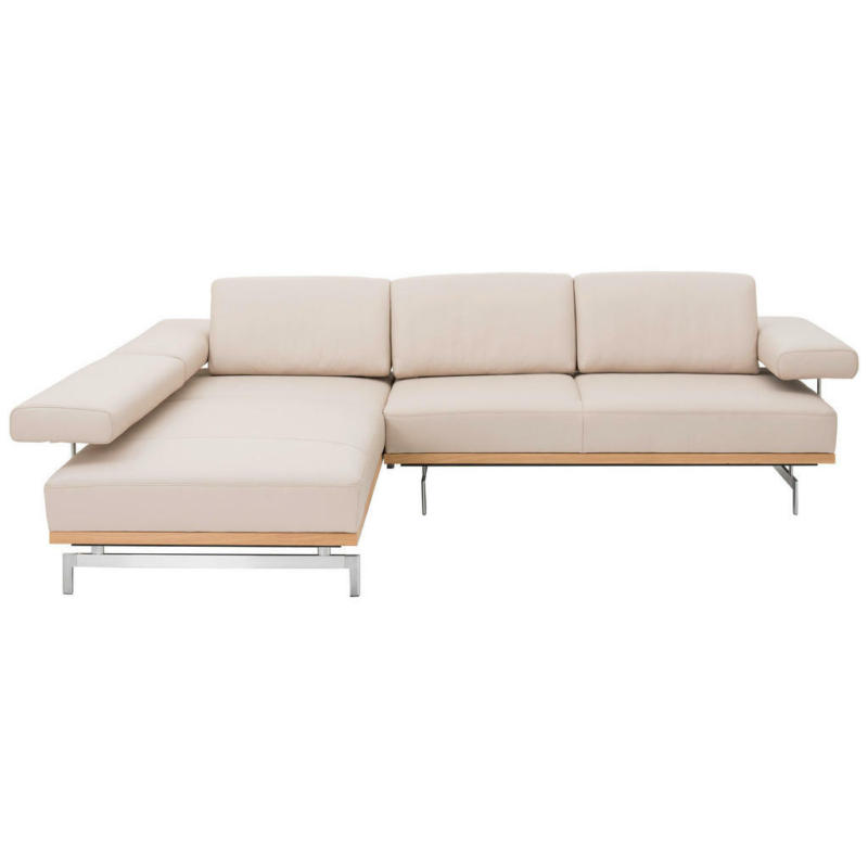 Ecksofa in Echtleder Beige