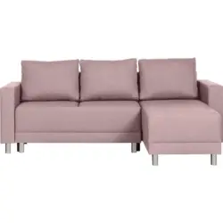 Ecksofa in Webstoff Rosa