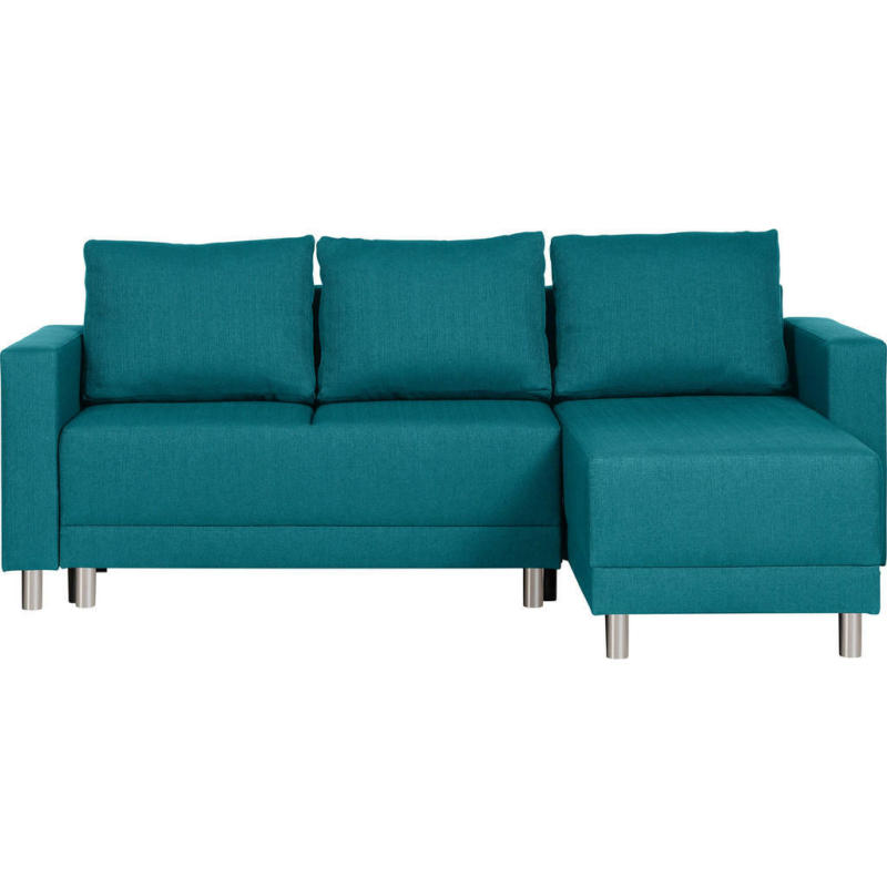 Ecksofa in Webstoff Petrol