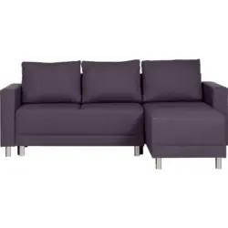 Ecksofa in Webstoff Aubergine