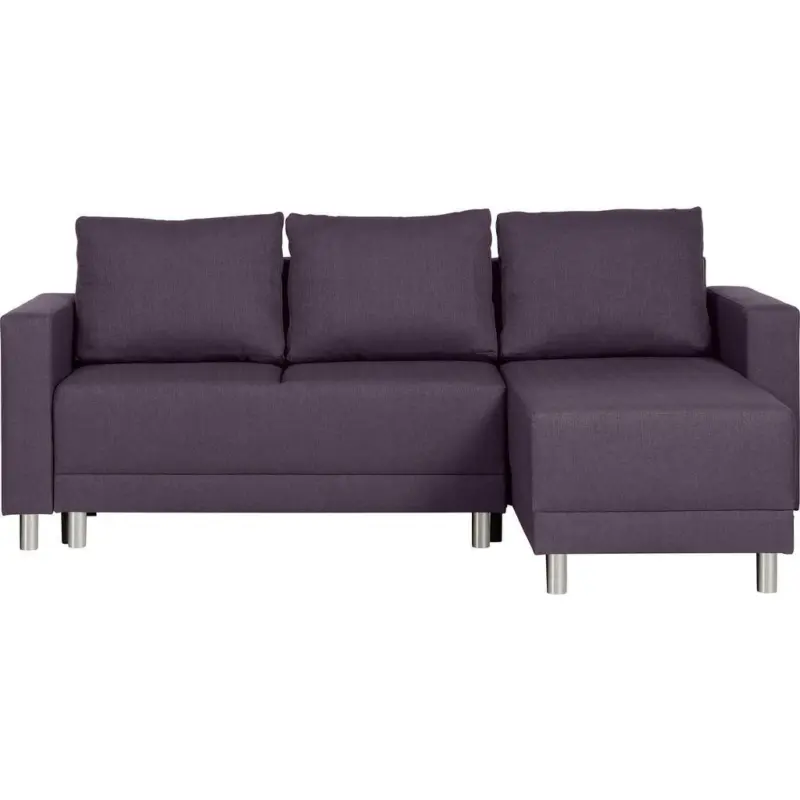 Ecksofa in Webstoff Aubergine