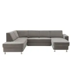 Wohnlandschaft inkl.Funktionen in Chenille Grau