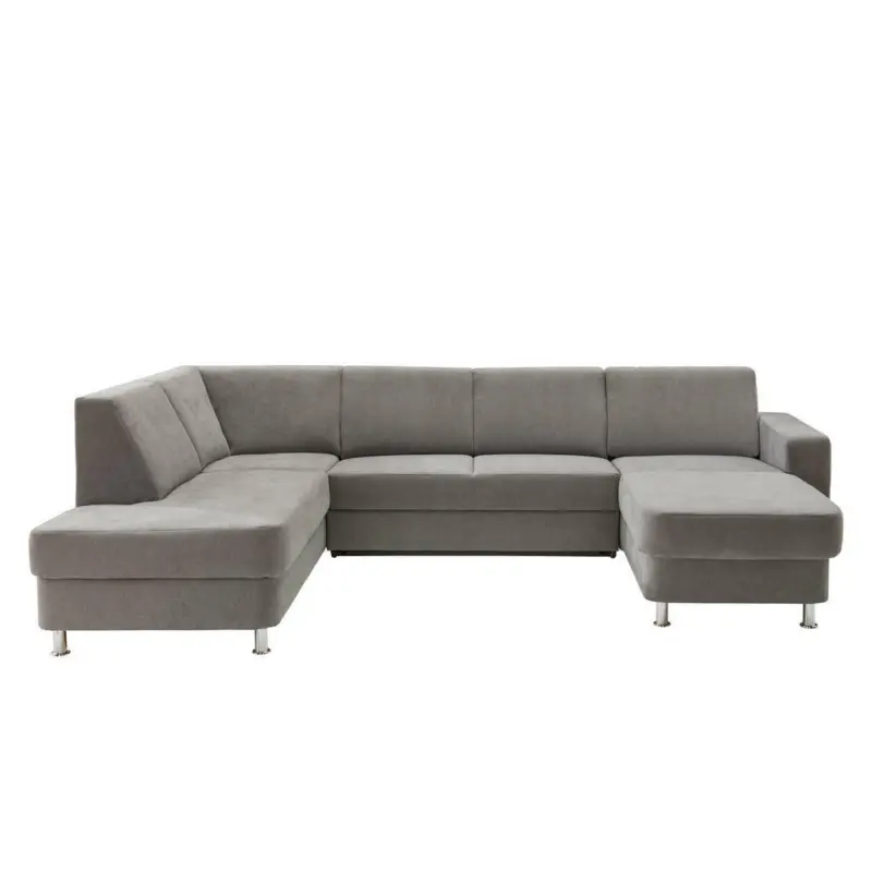 Wohnlandschaft inkl.Funktionen in Chenille Grau