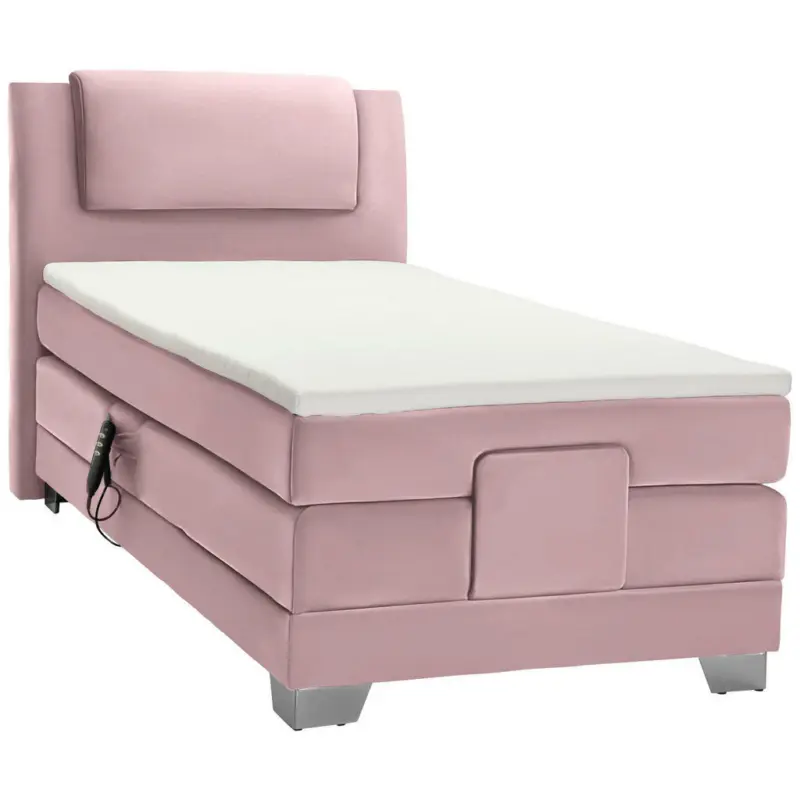 Boxspringbett 100/200 cm in Rosa, Altrosa