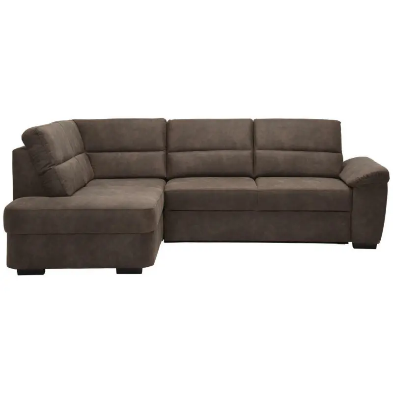 Ecksofa in Lederlook Dunkelbraun