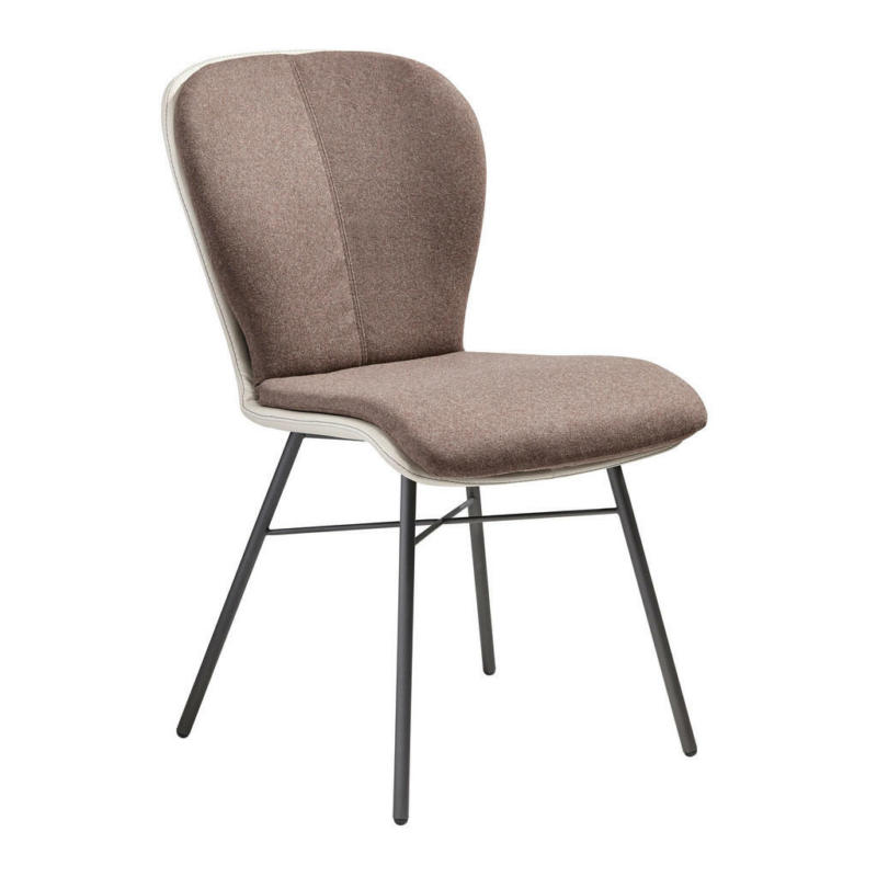 Stuhl in Stahl Flachgewebe Echtleder pigmentiert
