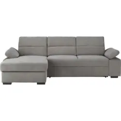 Ecksofa in Flachgewebe Hellgrau