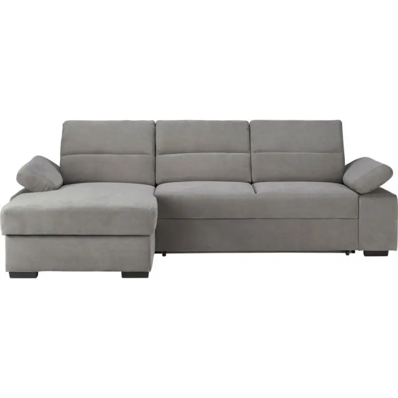 Ecksofa in Flachgewebe Hellgrau