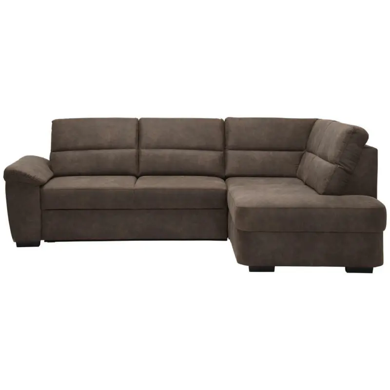 Ecksofa in Lederlook Dunkelbraun