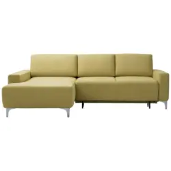 Ecksofa in Chenille Hellgr&uuml;n