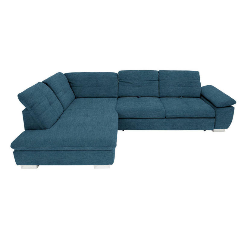 Ecksofa in Chenille Blau