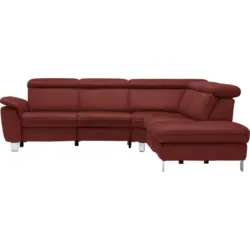 Ecksofa in Flachgewebe Bordeaux