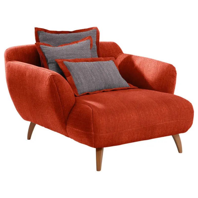 BIG Sessel in Chenille Rot, Dunkelgrau