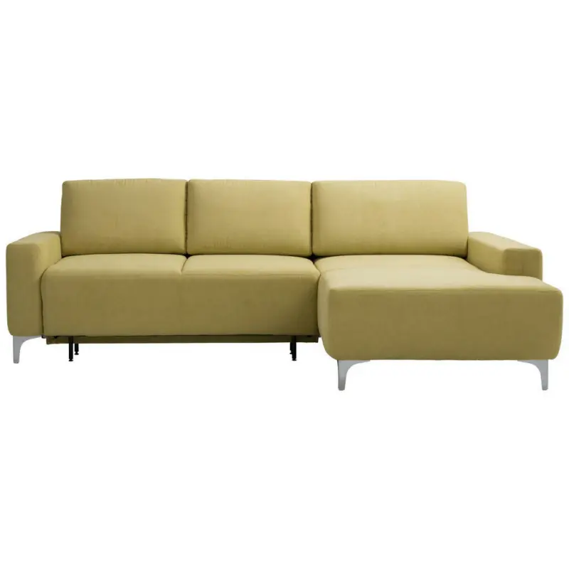 Ecksofa in Chenille Hellgr&uuml;n