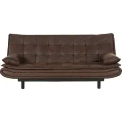 Schlafsofa in Lederlook Dunkelbraun