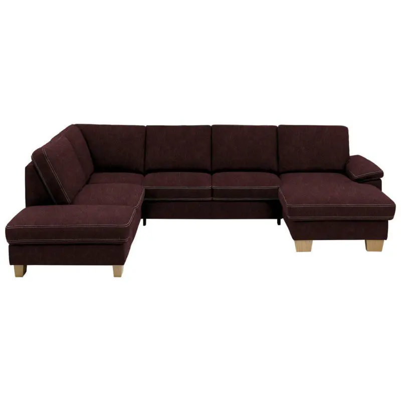 Wohnlandschaft in Mikrofaser Weinrot