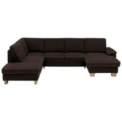 Wohnlandschaft in Mikrofaser Dunkelbraun