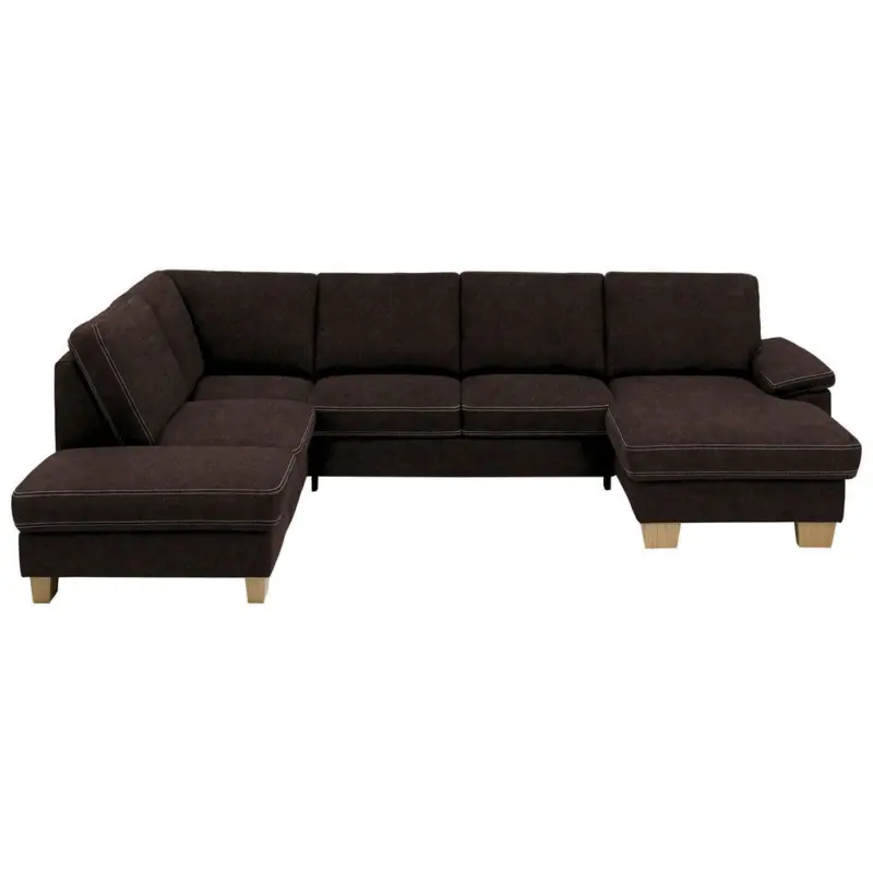 Wohnlandschaft in Mikrofaser Dunkelbraun