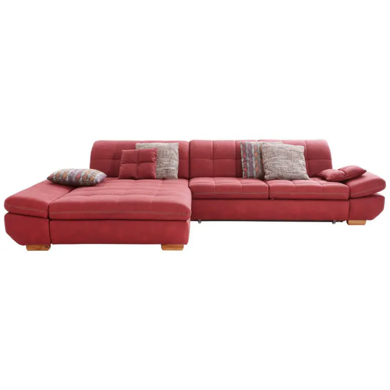 Ecksofa in Mikrofaser Bordeaux