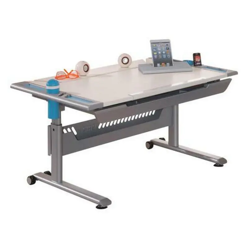 Jugendschreibtisch 120/70/53-79 cm höhenverstellbar, Kabeldurchlass