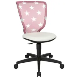 Jugenddrehstuhl in Lederlook Rosa, Weiß