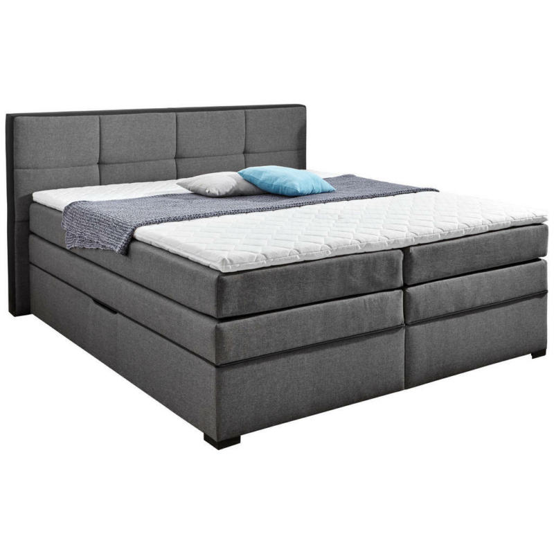 Boxspringbett 180/200 cm in Grau, Schwarz