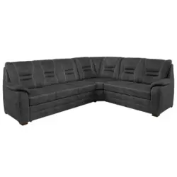 Ecksofa in Lederlook Grau