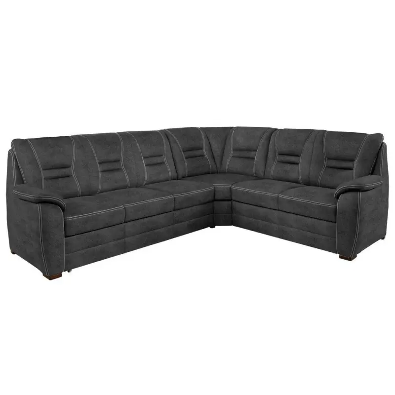 Ecksofa in Lederlook Grau
