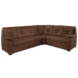 Ecksofa in Lederlook Braun