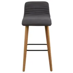 Barhocker in Holz, Textil Anthrazit, Eichefarben